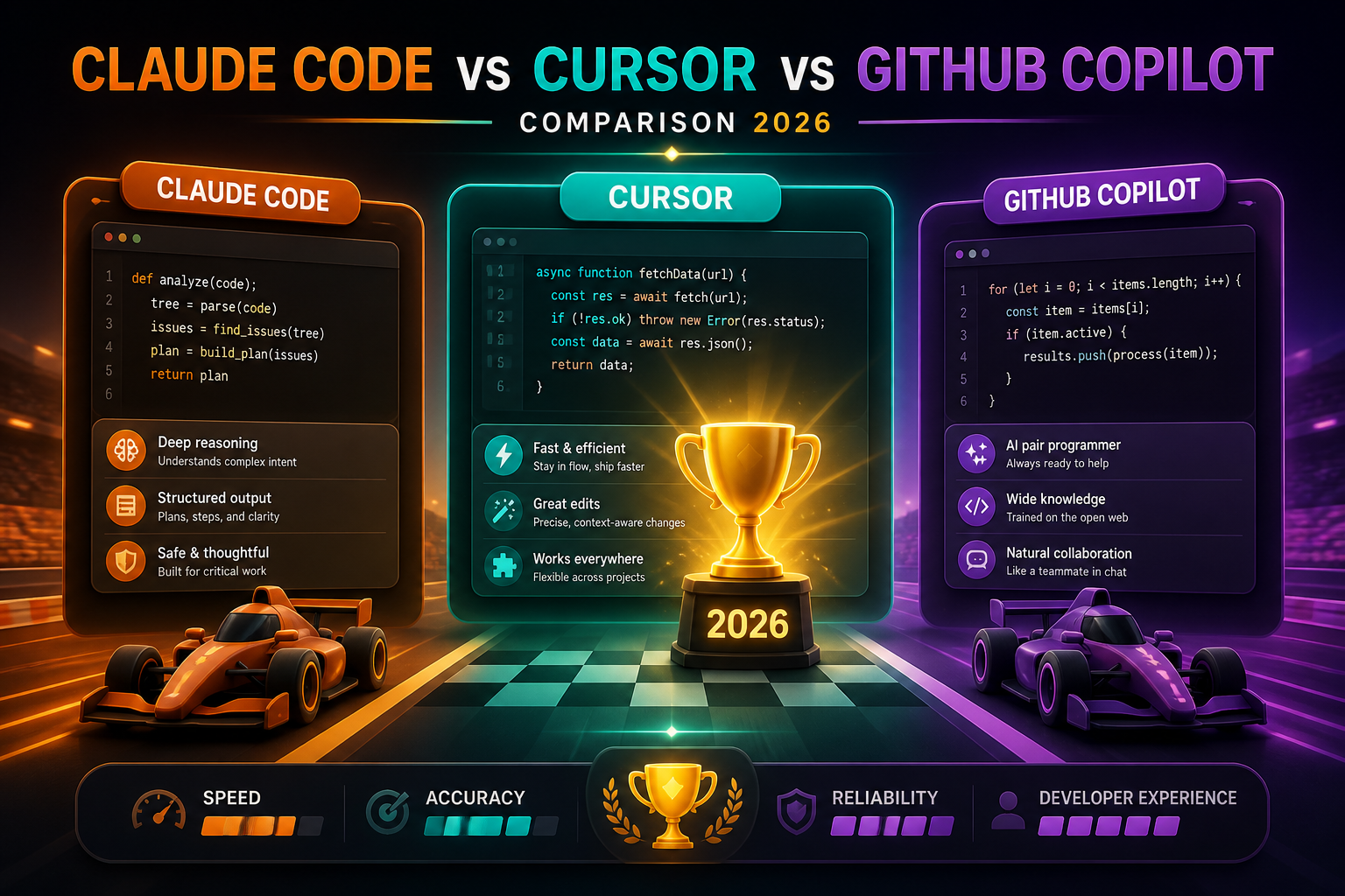 Claude Code vs Cursor vs GitHub Copilot: Which AI Coding Tool Wins in 2026?