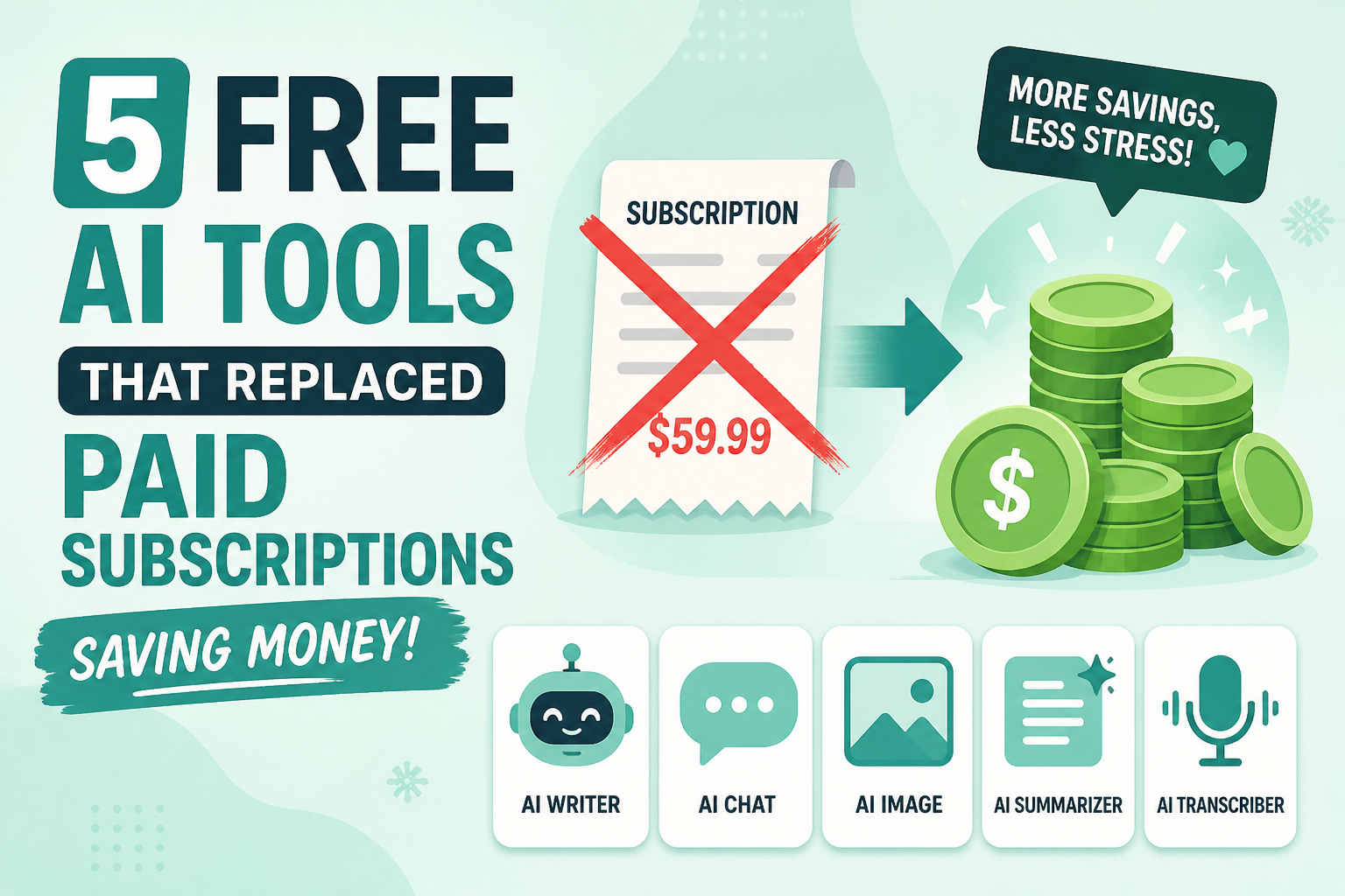 5 Free AI Tools That Replaced My Paid Subscriptions (Saving $112/Month)