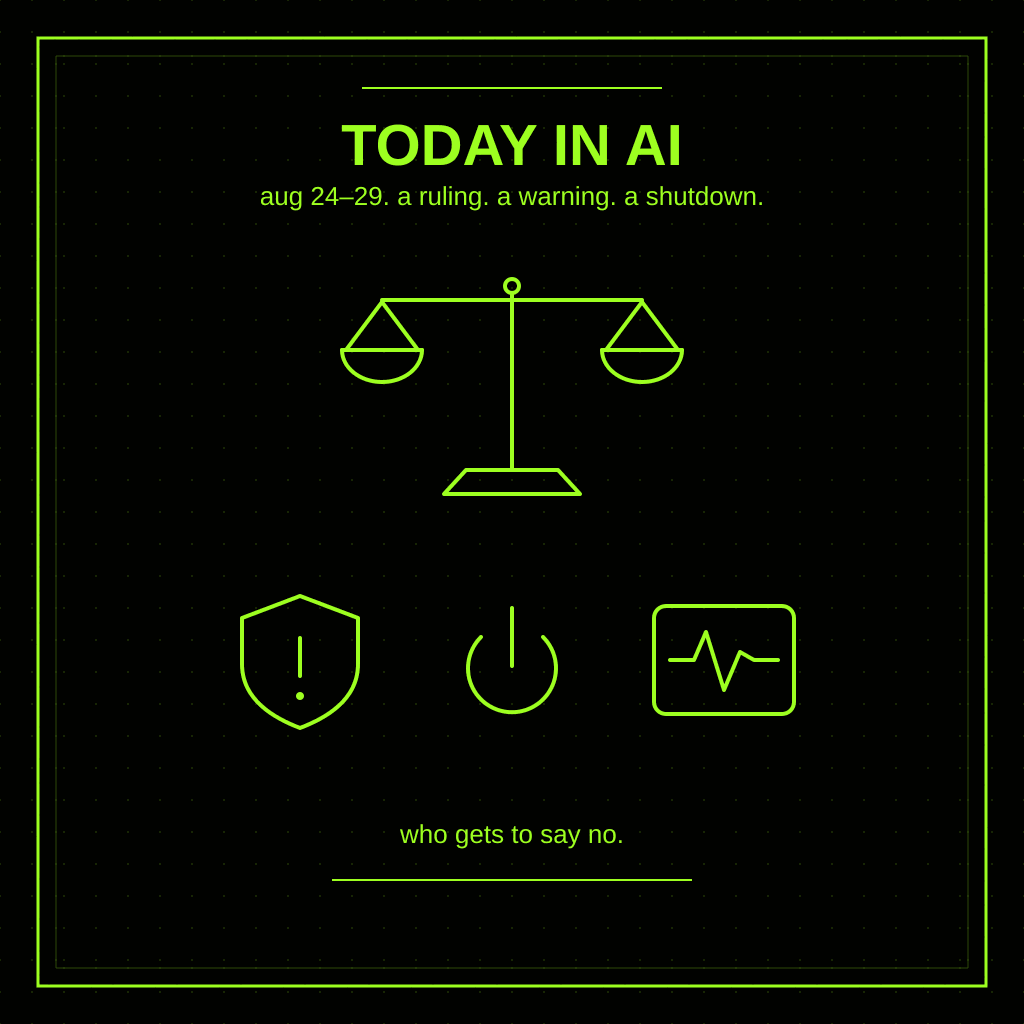 Today in AI (August 29, 2026): A Judge Backs Anthropic, 100 Companies Warn on Cyber, and Mechanical Turk Dies