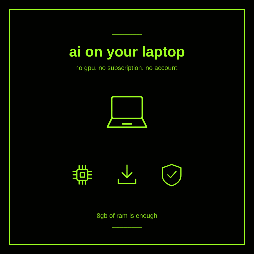 How to Run AI on Your Laptop With No GPU (8GB of RAM Is Enough)