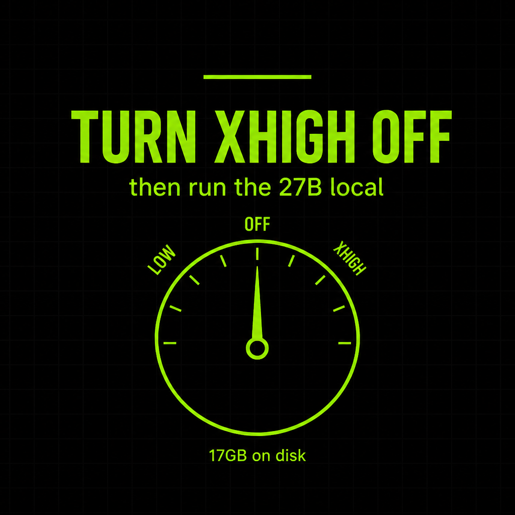 The 17GB Model That Runs on a Laptop. Turn xhigh Off First.