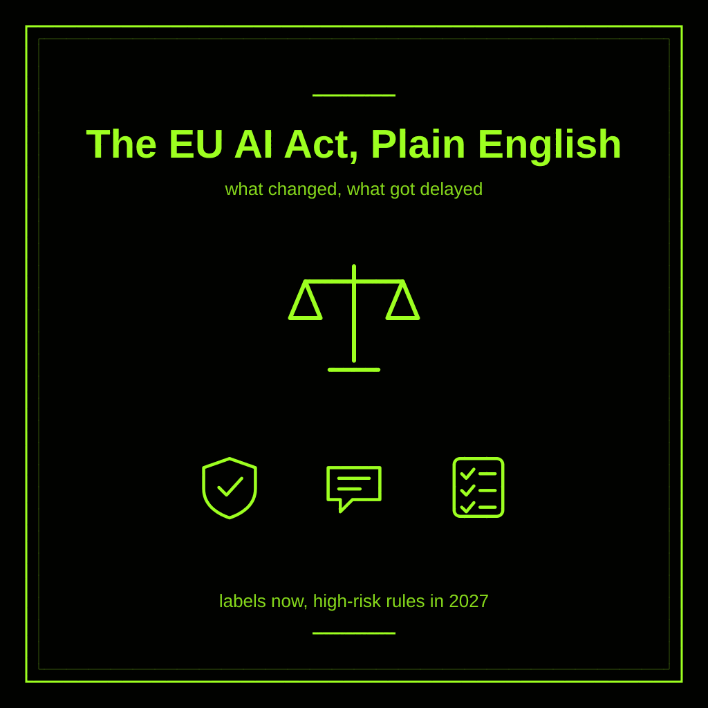 The EU AI Act in Plain English: What Actually Changes for the Tools You Use