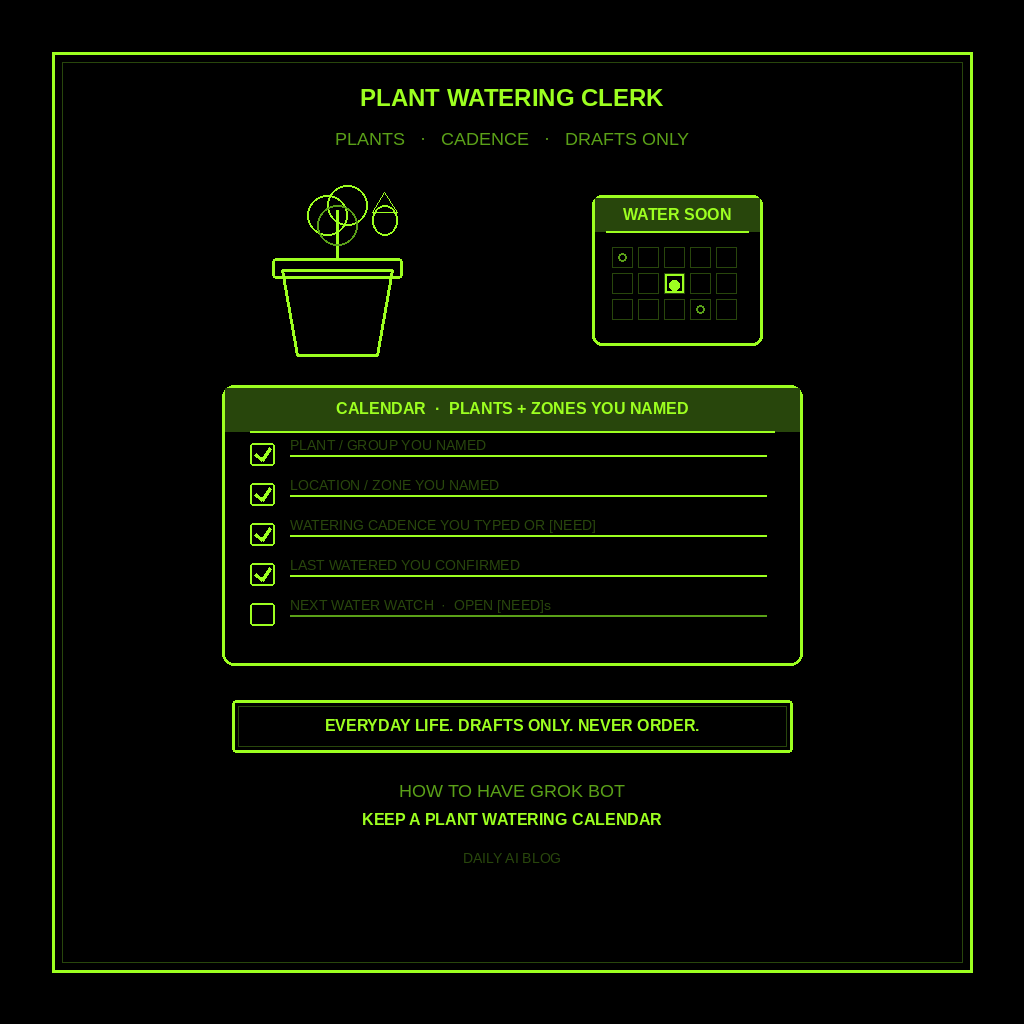 How to Have Grok Bot Keep a Plant Watering Calendar for You (Step-by-Step)