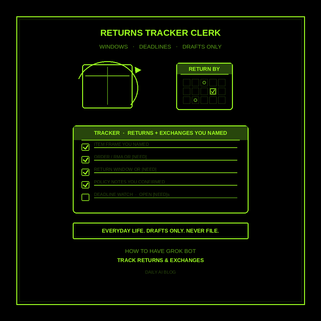 How to Have Grok Bot Track Your Returns and Exchanges for You (Step-by-Step)