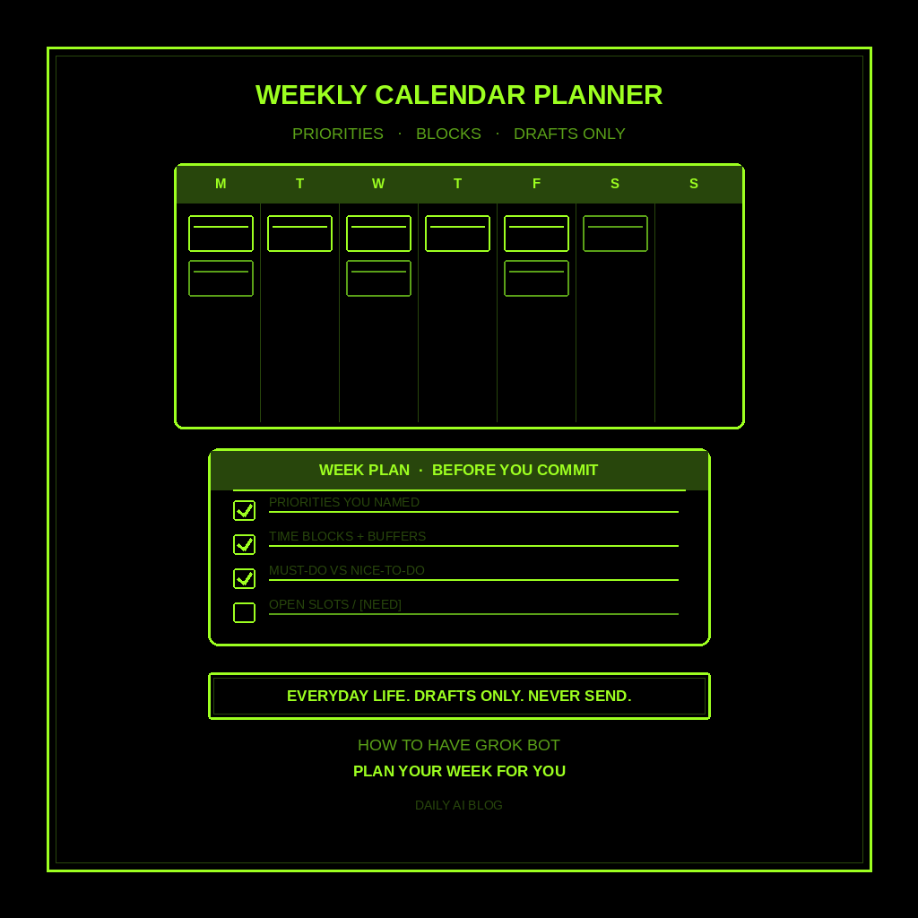 How to Have Grok Bot Plan Your Week for You (Step-by-Step)