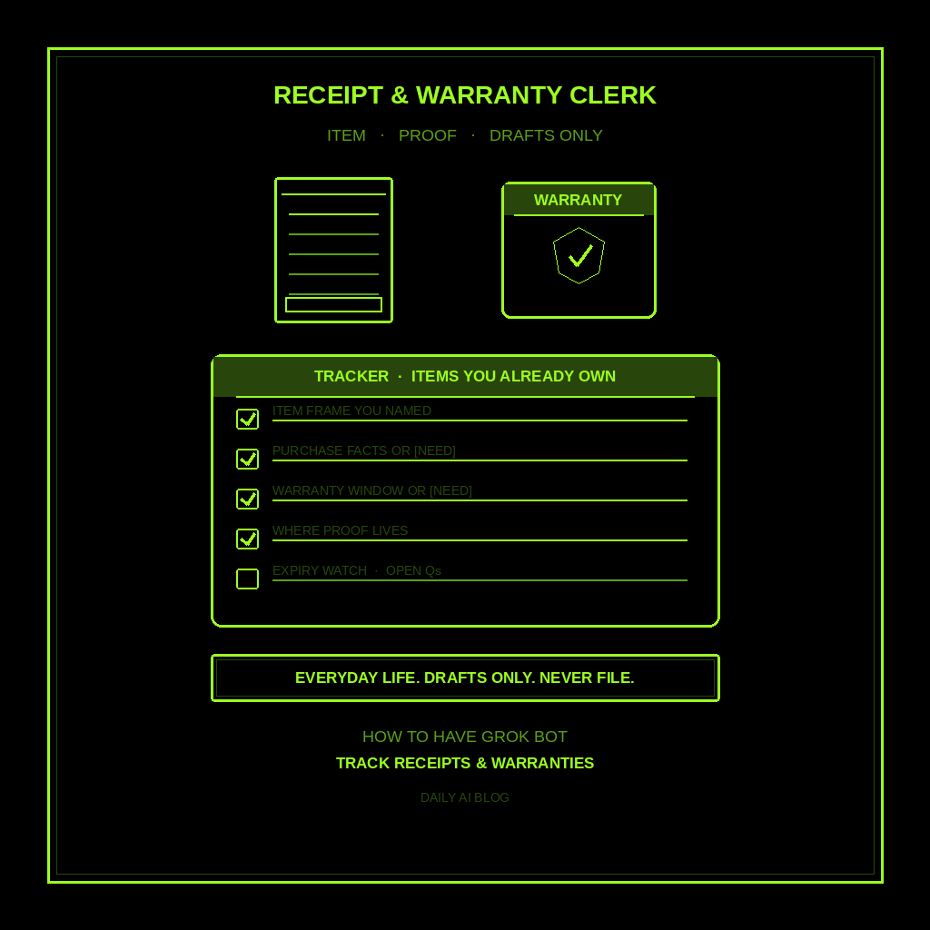 How to Have Grok Bot Track Your Receipts and Warranties for You (Step-by-Step)