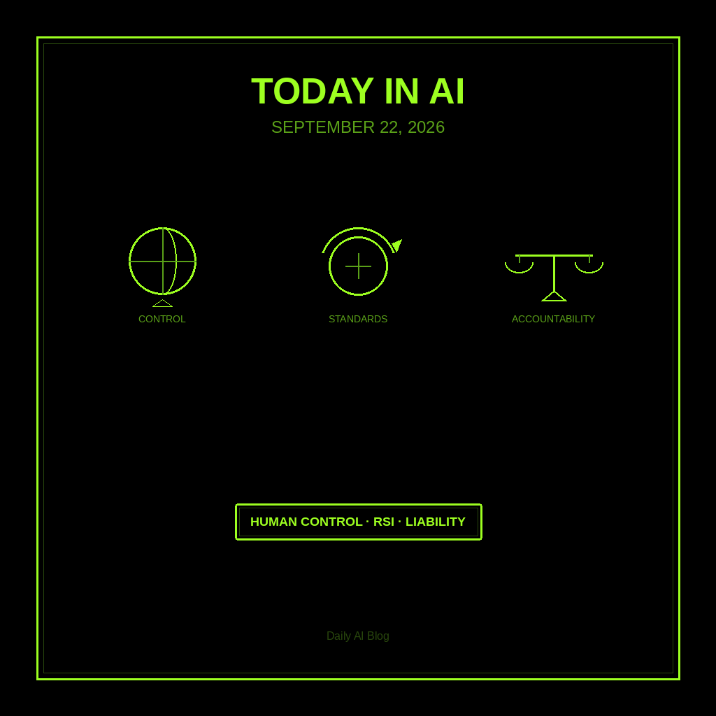 Today in AI (September 22, 2026): Countries Push Human Control, OpenAI Draws an RSI Line, and B.C. Sues Over ChatGPT
