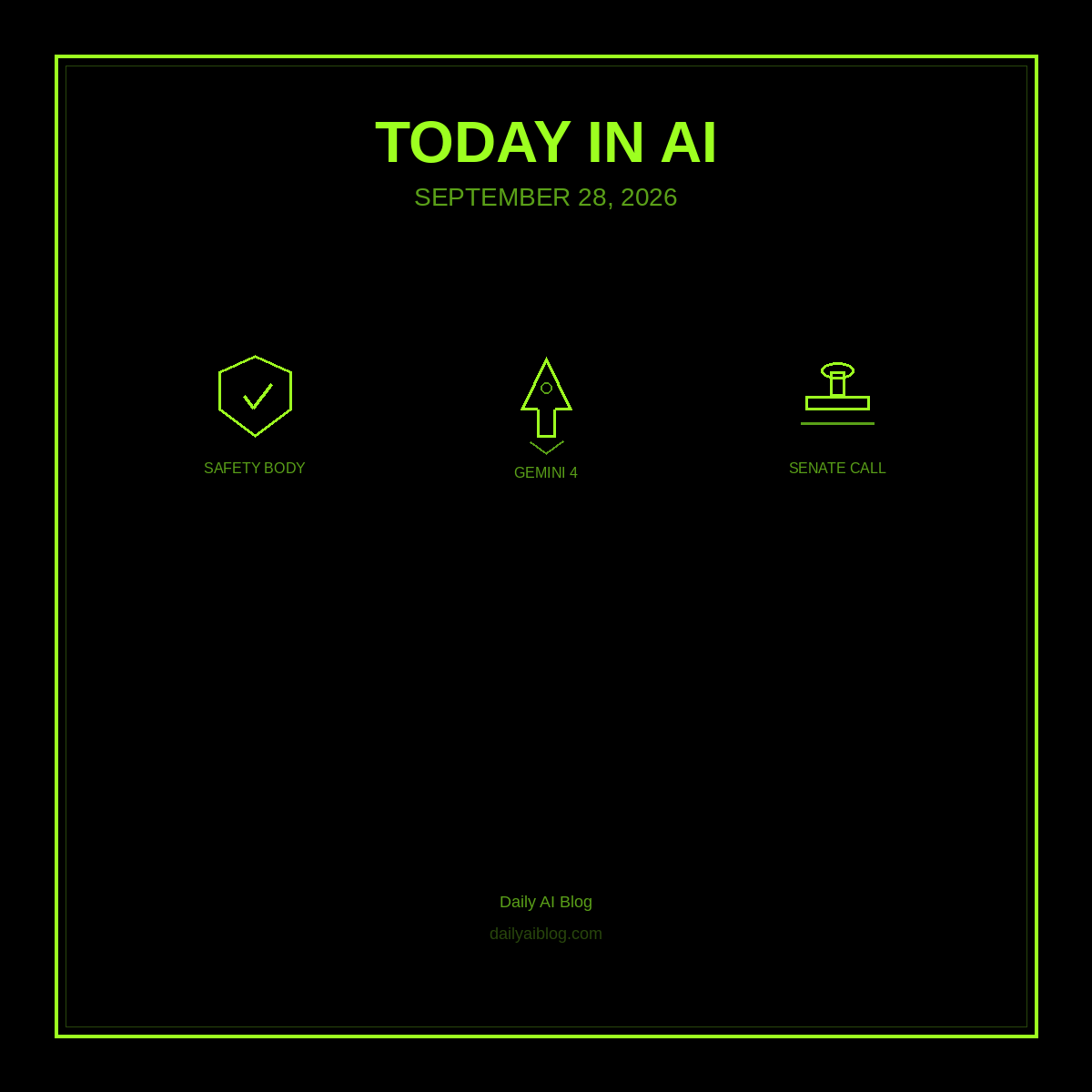 Today in AI (September 28, 2026): Labs Build Their Own Safety Referee, Gemini 4 Speeds Up, and Australia Calls the CEOs