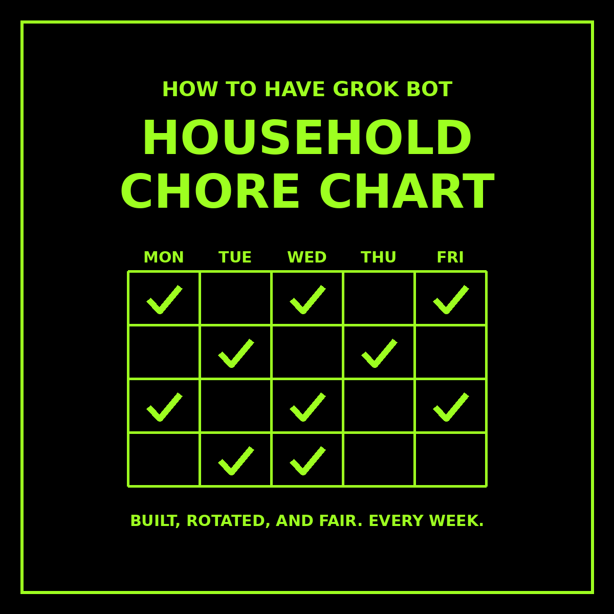 How to Have Grok Bot Build and Rotate a Household Chore Chart for You (Step-by-Step)