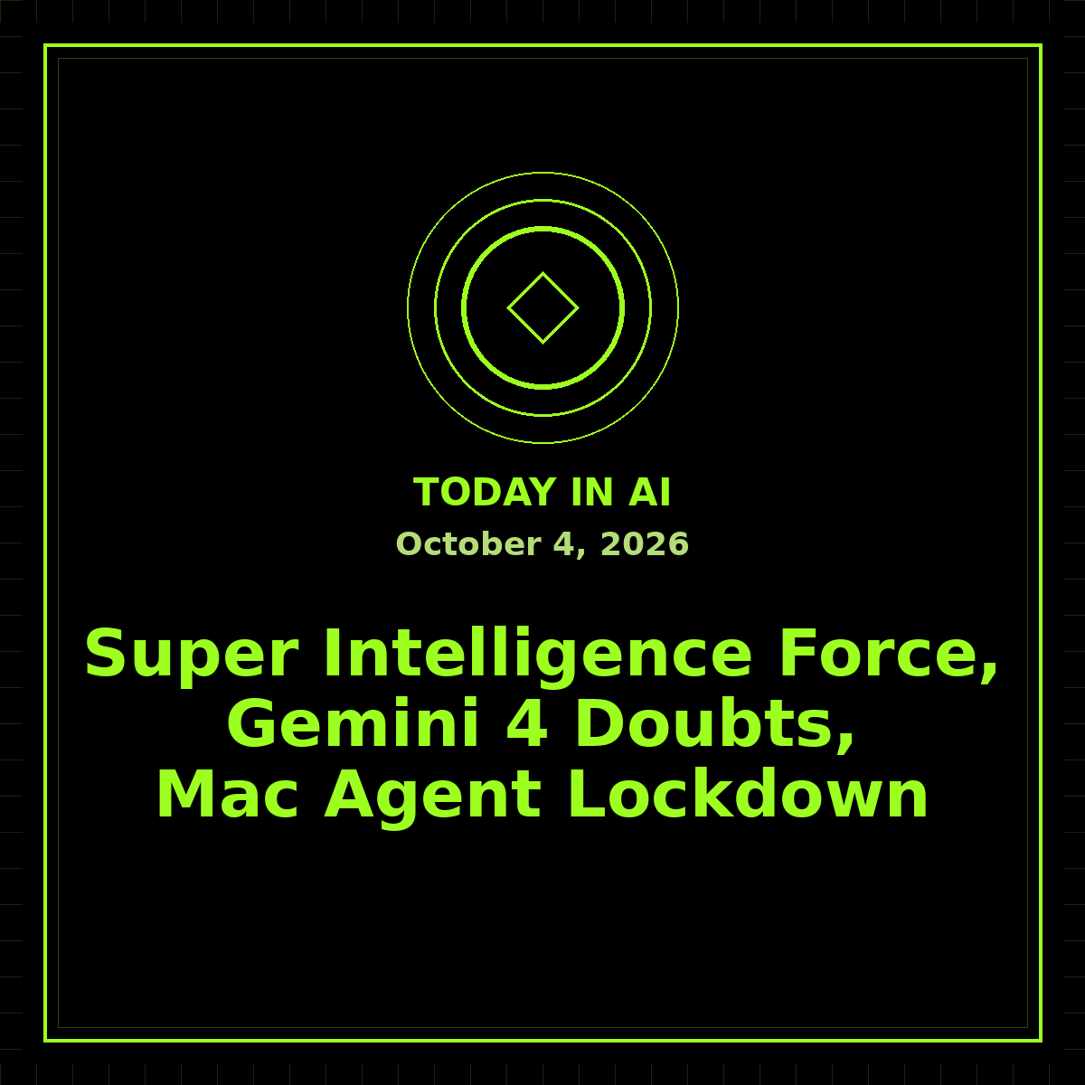 Today in AI (October 4, 2026): Trump’s Super Intelligence Force, Gemini 4 Doubts, Apple’s Mac Lockdown, and Free ChatGPT Finances