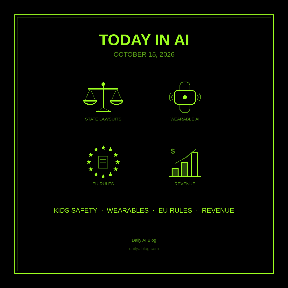 Today in AI (October 15, 2026): Eight States Sue OpenAI, Amazon’s Bee Goes Wearable, Europe Questions AI Labs, and Anthropic’s Revenue Jump