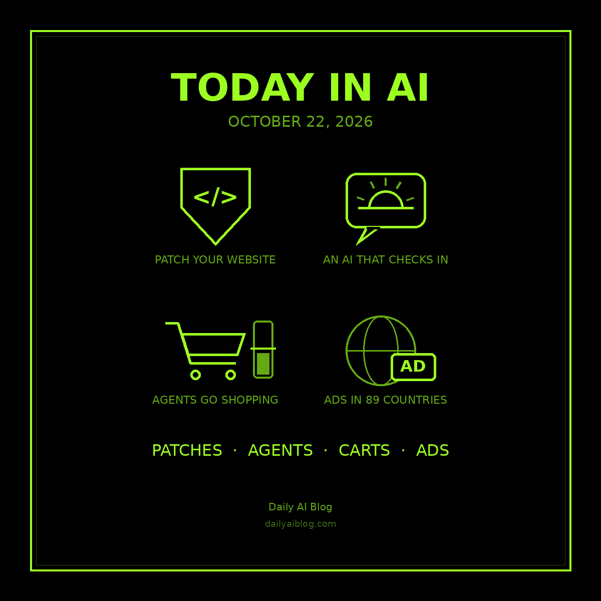 Today in AI (October 22, 2026): AI Finds Critical PHP Flaws, Claude Duet Checks In, Walmart Welcomes Shopping Agents, and ChatGPT Ads Go Global